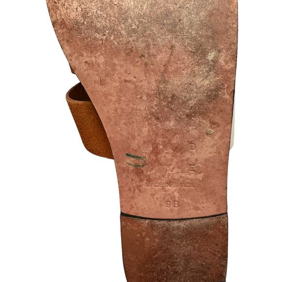 TRA MAD RKE Leather Brown and White Sandals Size 9 - Picture 9 of 10